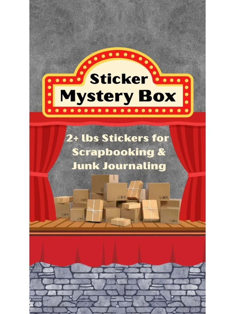 Sticker Mystery Box  2+ Lbs For Scrapbooking & Journaling